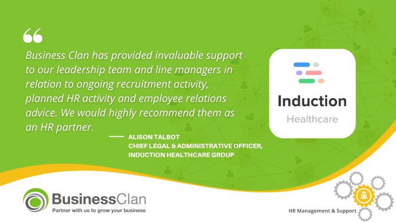 BusinessClan's tweet photo. Since 2019, we have supported Induction Healthcare Group in a range of #HR areas including sourcing candidates,  #interviewing and advising. We have thoroughly enjoyed #supporting them. Do you need an HR partner? Let’s chat – https://t.co/qRd2KpOv0J #Testimonial #FeedbackFriday https://t.co/vraVm9syyt