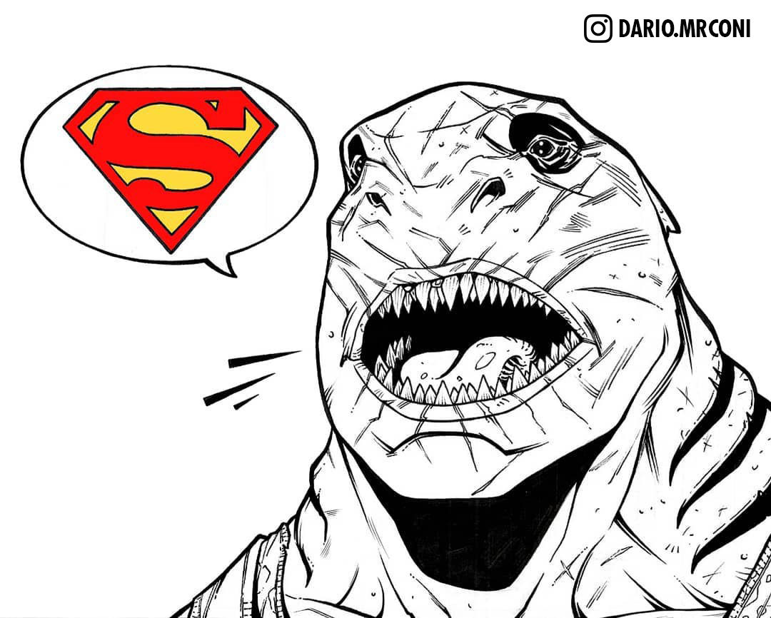 An amazing comic style take on King Shark from Dario on Instagram. instagram.com/dario.mrconi/