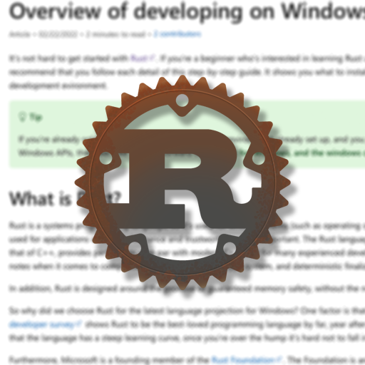 Windows Dev Docs on Twitter "Interested in Rust? Sure, you can write