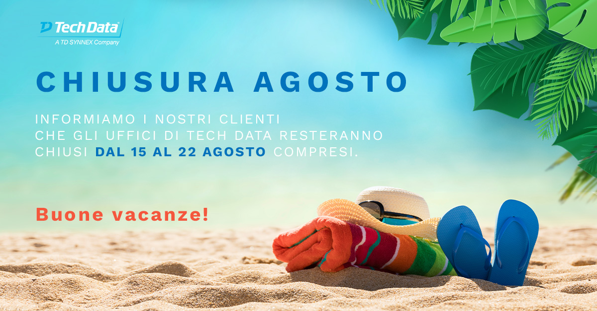 TechDataItalia's tweet image. Ci prendiamo qualche giorno di riposo, ma torniamo presto!
Vi auguriamo di passare delle buone vacanze e dei giorni in totale relax: ci rivediamo il 23 agosto 🌞