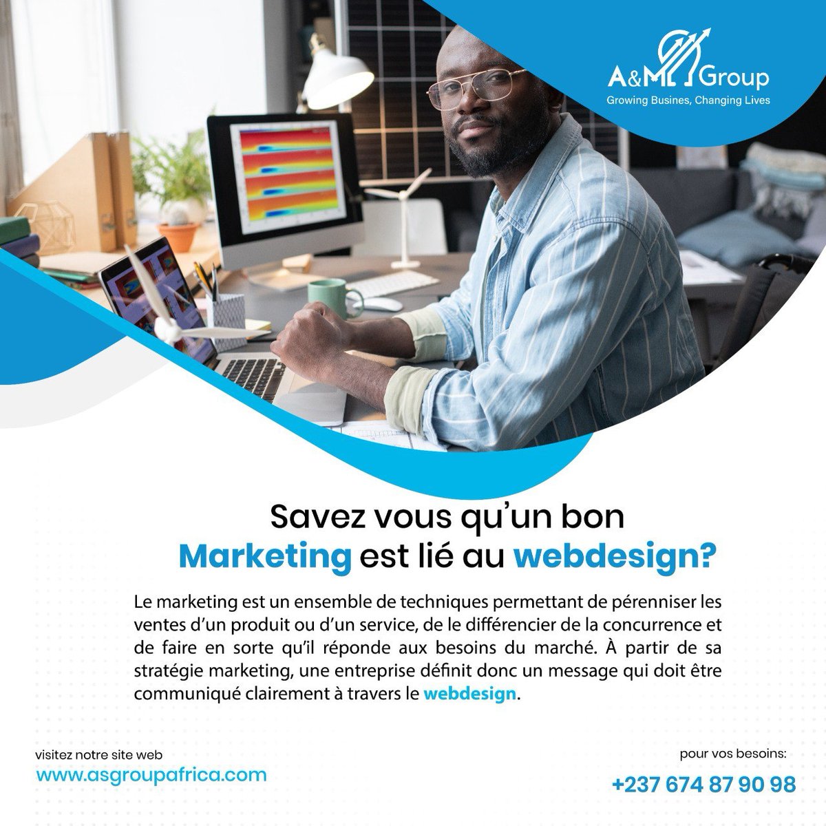 AM_Group18's tweet image. Le web design🌐 est un aspect important de votre déploiement marketing !

#webdesign #developmentwebsite #marketingdigital #marketing #agencemarketingdigital #Afrique #entrepreneuriat #Cameroon