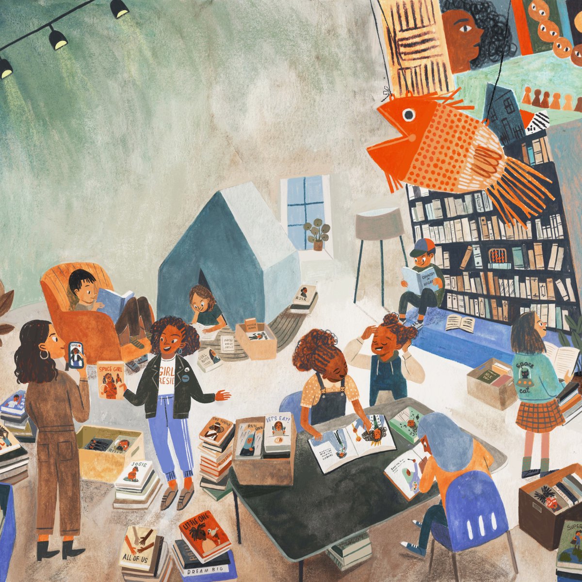 Friends and books... doesn't get better than that | Illustration by #BrightArtist @yasimamura