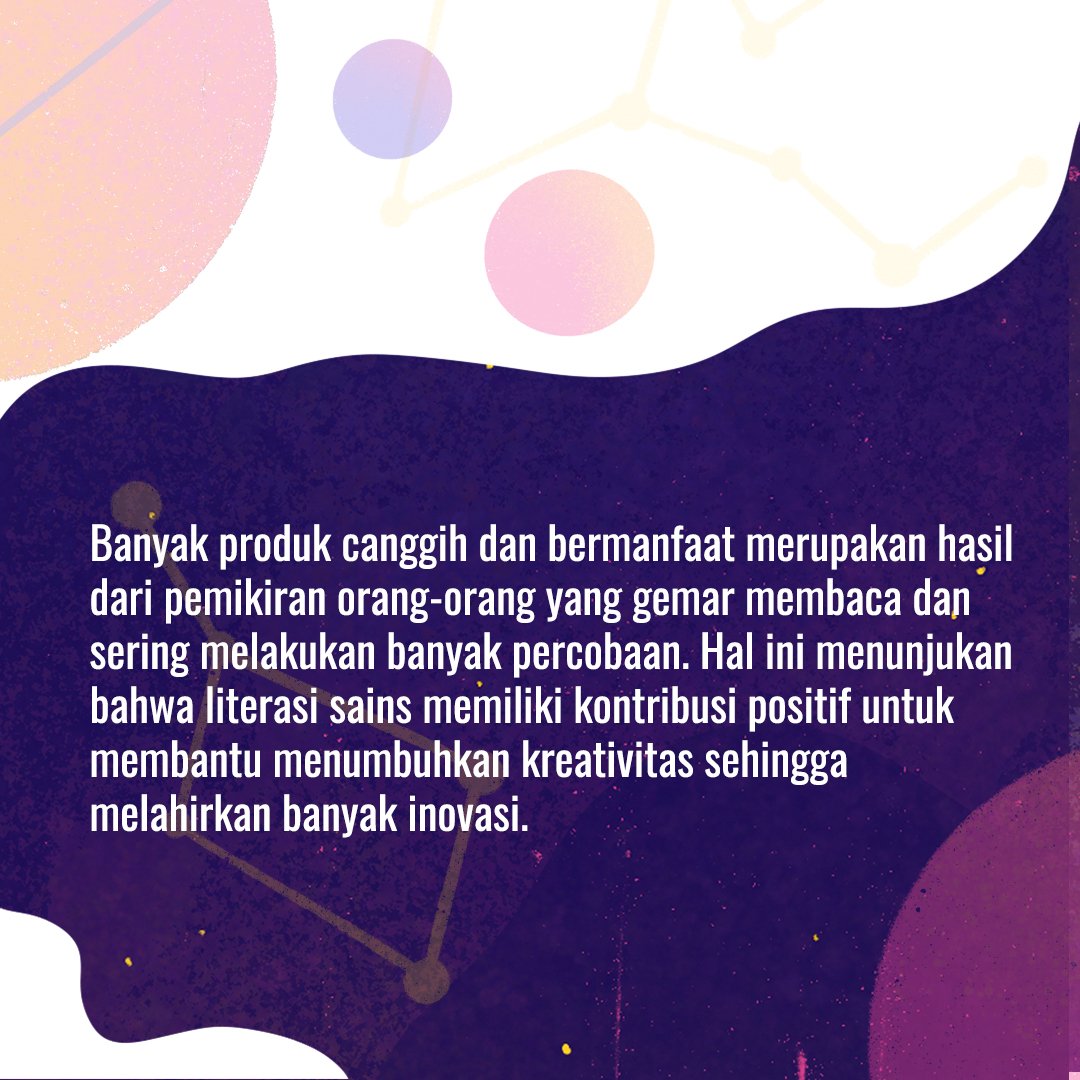 anyelirn's tweet photo. Di tengah maraknya kemajuan teknologi informasi, SuperStar perlu membiasakan untuk menjadi “Inovator Muda” dan menerapkan budaya literasi sains serta memanfaatkan kemajuan tersebut untuk memecahkan masalah yang ada di tengah masyarakat. https://t.co/AsC2wRLFUI