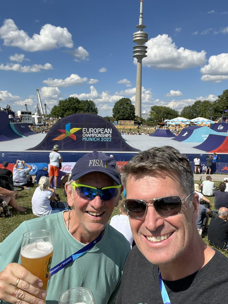 Getting around the sports and in position to see @chazworther at the freestyle BMX. And having a proper beer in Munich with @martcrossy