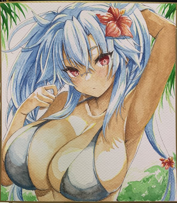 水着武蔵しゃん大色紙出来ましたー😀
会場にて5000円でお譲りしますー😆 