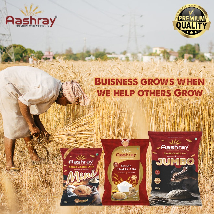 AashrayFlour's tweet photo. Business grows when we help others Grow 

#aashray #aashraypremiumwheatflour #wheat #food #flour #atta #wheatflour #shudhchakkiatta #flourmanufacturer #production #agriculture #indianfood #Fiber #calories #fat #quality #metoda #rajkot #Gujarat https://t.co/p3ggtUEIIC