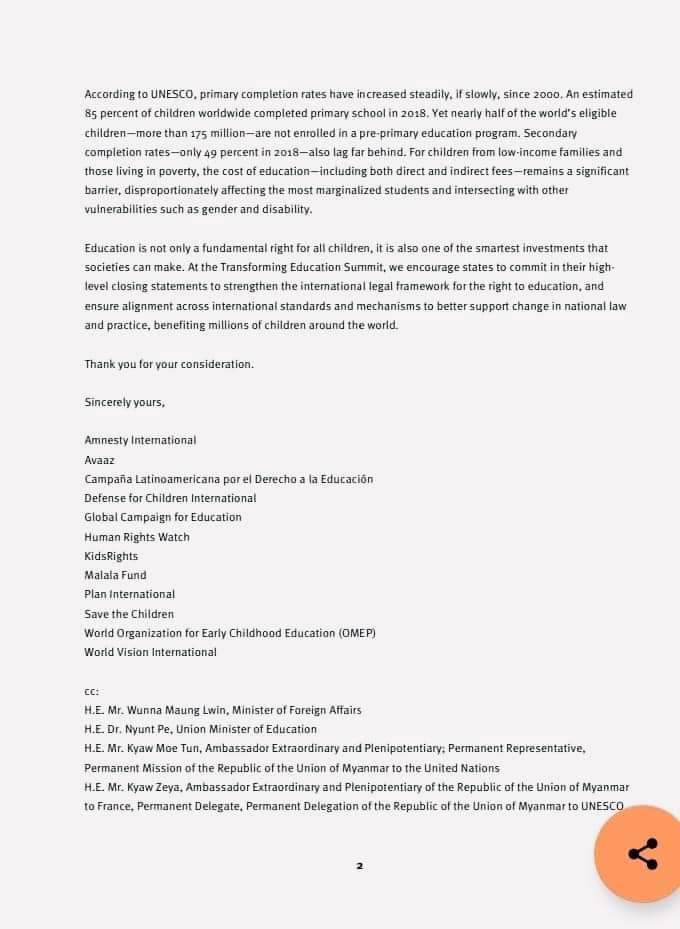 nyanphonekha's tweet photo. All these NGOs including Amnesty International,Human Rights Watch, Save the Children in
Myanmar,World Vision International Myanmar. This is such an outrageous insult to the victims of this military regime.There is nothing honourable or excellent about Min Aung Hlaing. https://t.co/dEYrZLDCJh