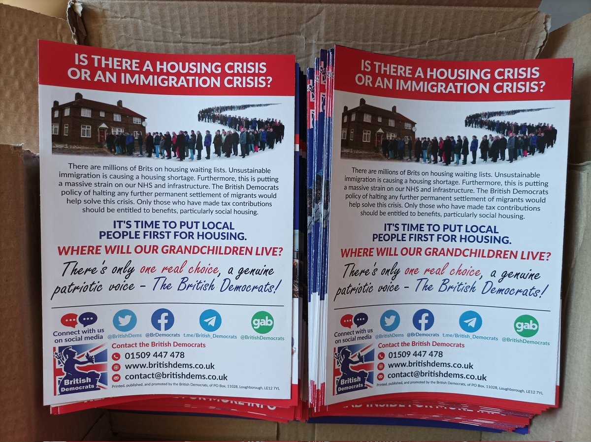 Thousands of our superb new four page leaflets have arrived. 
#BritishDemocrats