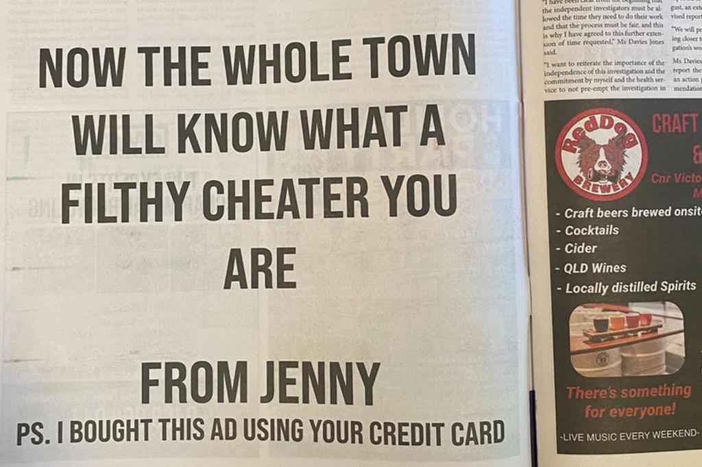 New York Post on Twitter "Woman takes out fullpage newspaper ad to(00)