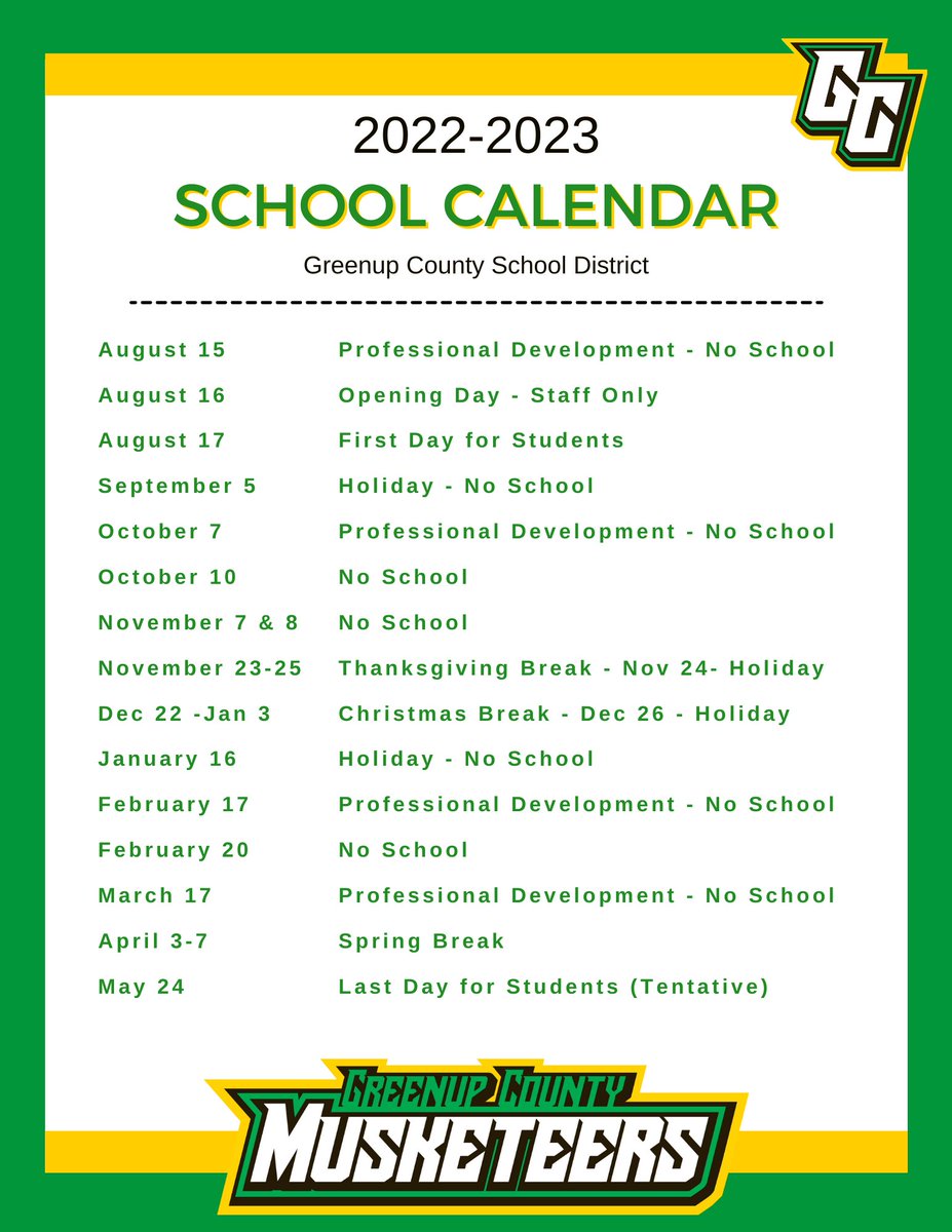 GreenupSchools's tweet photo. It's almost time!
As a reminder, the GCSD BOE is providing school supplies for all students. We can't wait to see our Musketeers next Wednesday, August 17!
Questions about the bus schedule? Contact our transportation department at 606-473-7514.
#GCAllForOne #BelieveInGC https://t.co/gP8CmQ6THJ