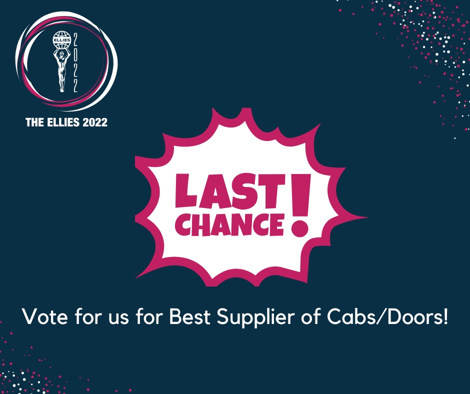 fabacab's tweet image. TODAY is the LAST day to vote for FabACab in the Best Supplier of Cabs/Doors category for Elevator World's #Ellies2022! We can't win without you. Cast your vote, share this post and help us win! 🎉
VOTE NOW: elevatorworld.com/contests/the-e…
#fabacab #ellies2022 #elevatorworld