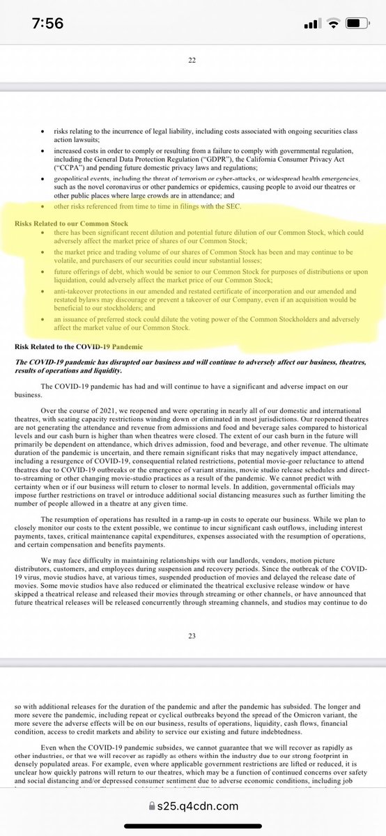 LurkingGhost3's tweet photo. I will say this again. 

Retail investors WERE the Hostile Takeover attempt in AMC. 

This is a Shareholder Rights Plan in progress. 
#PoisonPill

Taken directly from the AMC 2021 Annual Report: https://t.co/6HmIttPTAo