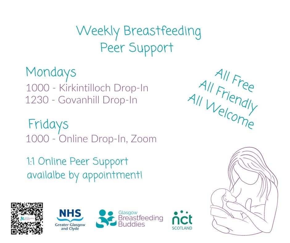 A look at what's on next week 🥰🤱🏾⁠ ⁠ No need to register for our drop-in groups but if you'd like to join our online group or arrange a 1:1 please add your name here:⁠ ⁠ linktr.ee/glasgowbreastf… ⁠ #breastfeeding #support #peersupport #glasgow #nhsggc #dropin