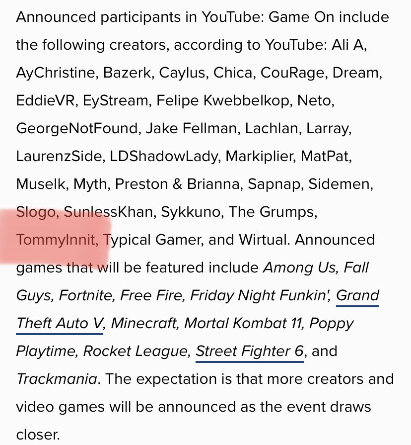 Tommyinnit Updates! 💛 on Twitter "Tommy is going to participating in a