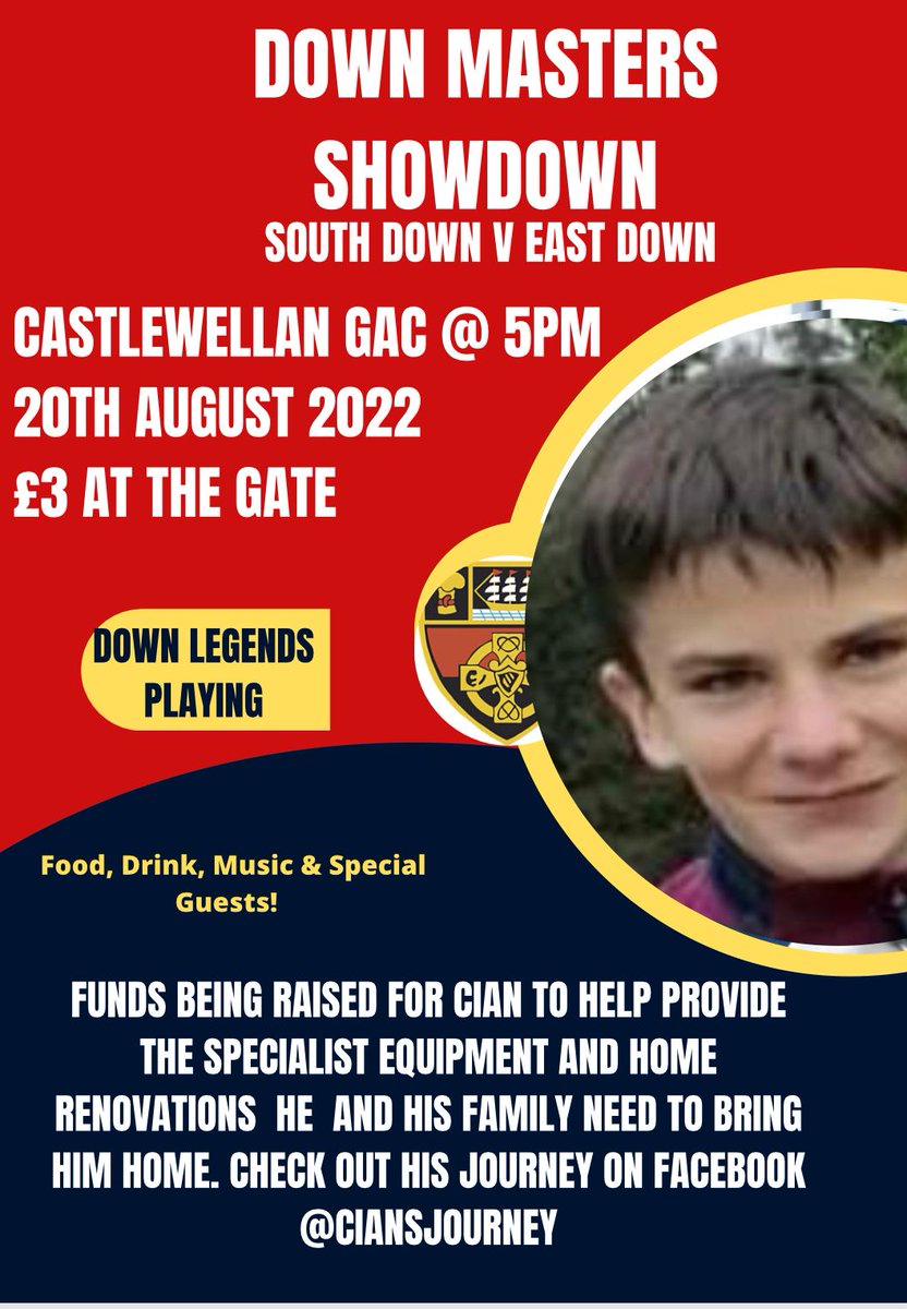 Biggest game of the year.....not to be missed and for a great cause @OfficialDownGAA