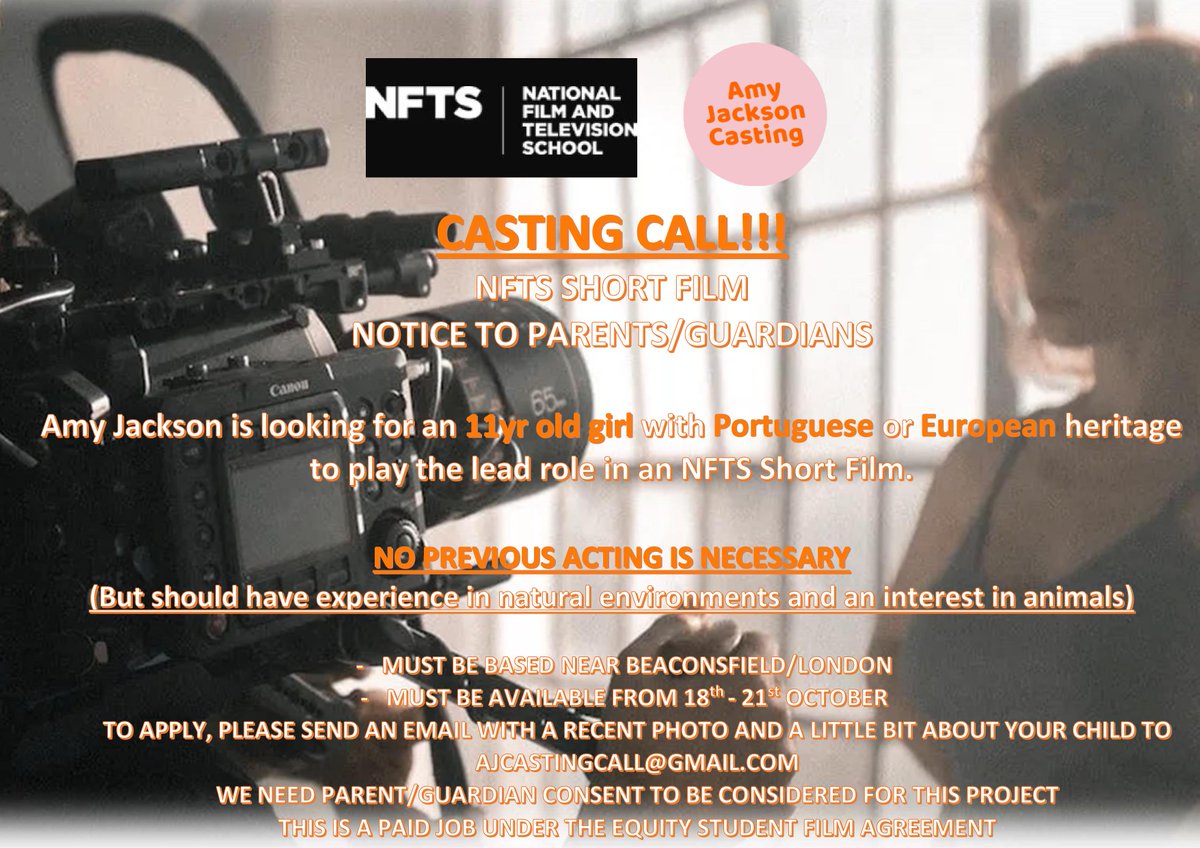 CASTING CALL for NFTS Short Film - please retweet! #rt #CASTING #kidscastingcall #shortfilmcasting