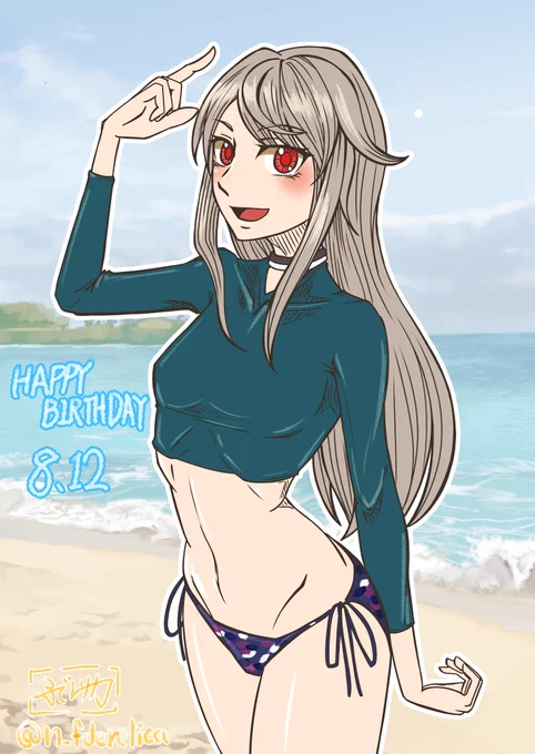 真理さん誕生日おめでとう!!!!!・・・ところで何歳に・・・? #神宮寺真理生誕祭 #アリスギア #アリスギアお絵かき 