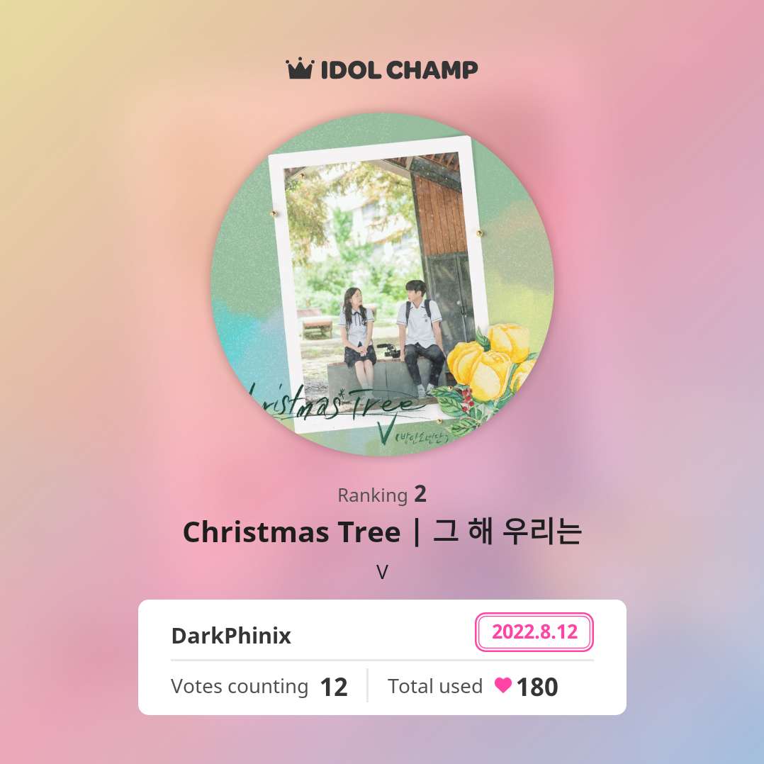 DarleneTimbol's tweet photo. Attend, watch ads, and Vote for #ChristmasTree for #SDA2022 #OSToftheYear
https://t.co/2mu8S82iTd
2022.8.1 00:00 ~ 2022.8.31 23:59 
 [SDA 2022] Best O.S.T https://t.co/MDX3HHLmwq