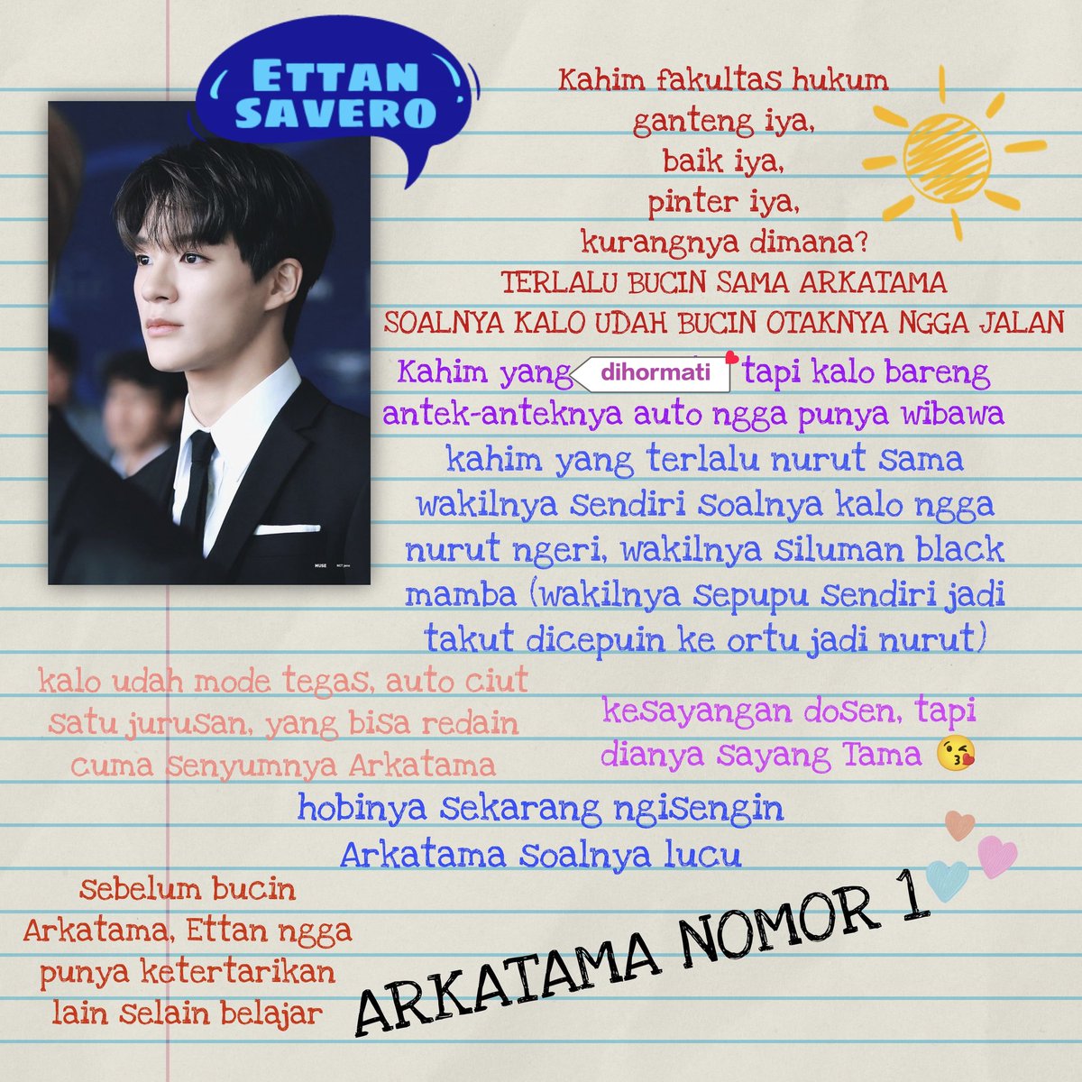 Miaw4869's tweet photo. NOMIN AU

- KAHIM -

Kahim yang menyamar menjadi maba
Maba yang salah jurusan, mulutnya asal ceplos ketemunya sama kahim yang jadi maba,
dibalik musibah ada hikmah? yakin? https://t.co/Q5Rh0IR1Ge