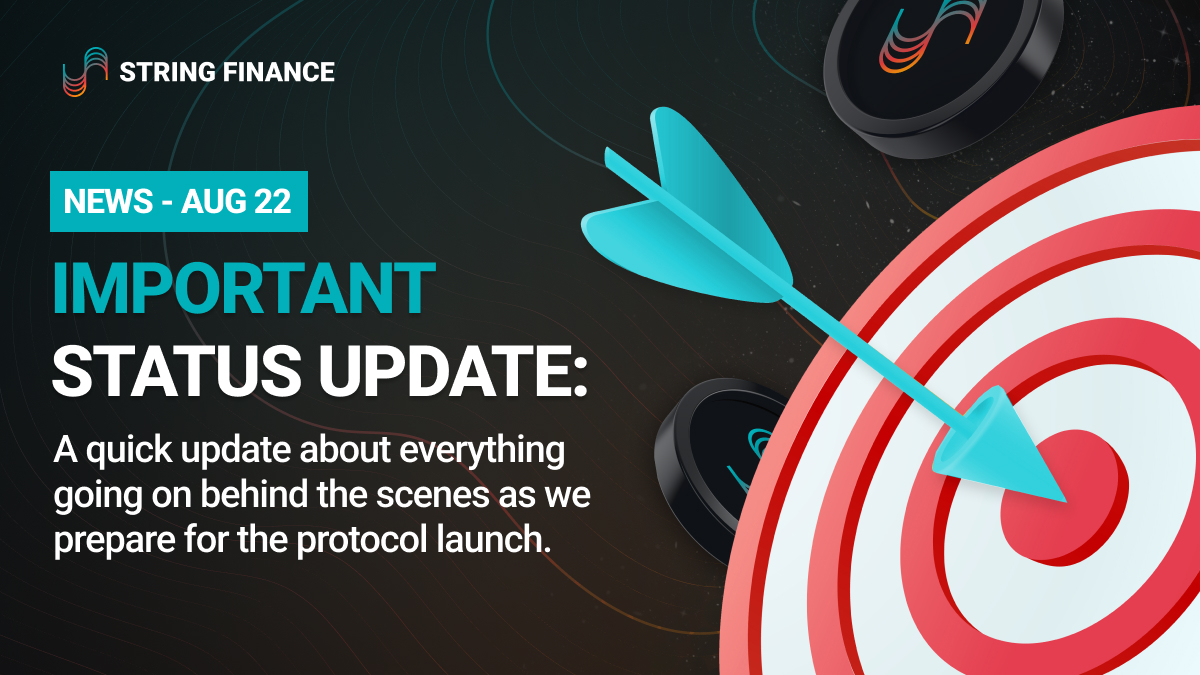 StringFinance's tweet image. 🚨Status Update🚨

👋 Hey StringFi Community!
Make sure you check out the latest article !🗞 

Important news about active contests 🎁, launch progress 🚀 &amp;amp; keeping your funds safe! 🛡

📖 Read here: 
bit.ly/3PkvsFK

#Cryptocurency #Giveaway #DeFi #StringFinance