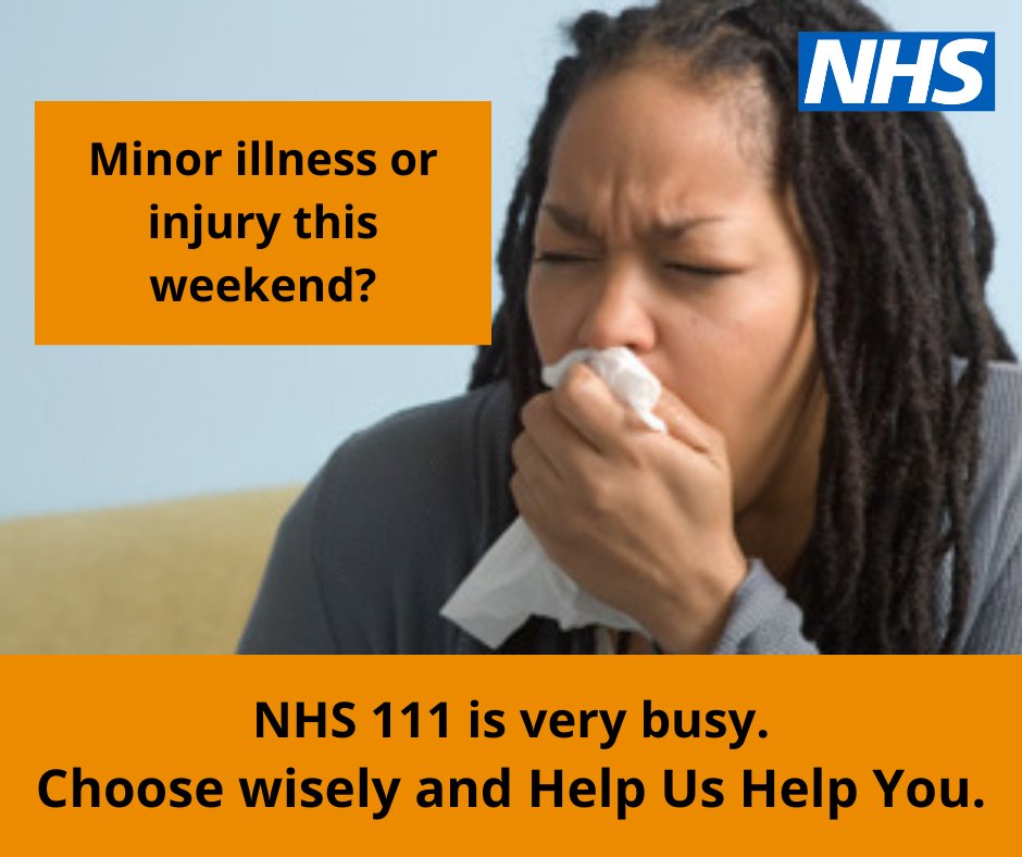 HWEICB's tweet photo. A national software issue means that NHS 111 is very busy. For health help:
•Go to https://t.co/rHRqipdjEZ for information &amp; self-help advice.
•See a pharmacist for advice &amp; medicines for minor illnesses &amp; injuries.
•Ring NHS 111 for urgent medical problems that can’t wait. https://t.co/vIHUH7cJ3q