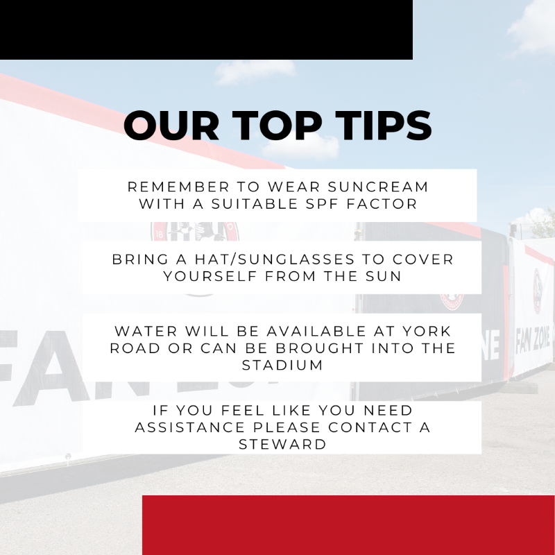 MUFCYorkRoad's tweet photo. Please prepare as much as possible for tomorrow's game and the forecast of heat ☀️

#WeAreMaidenhead
