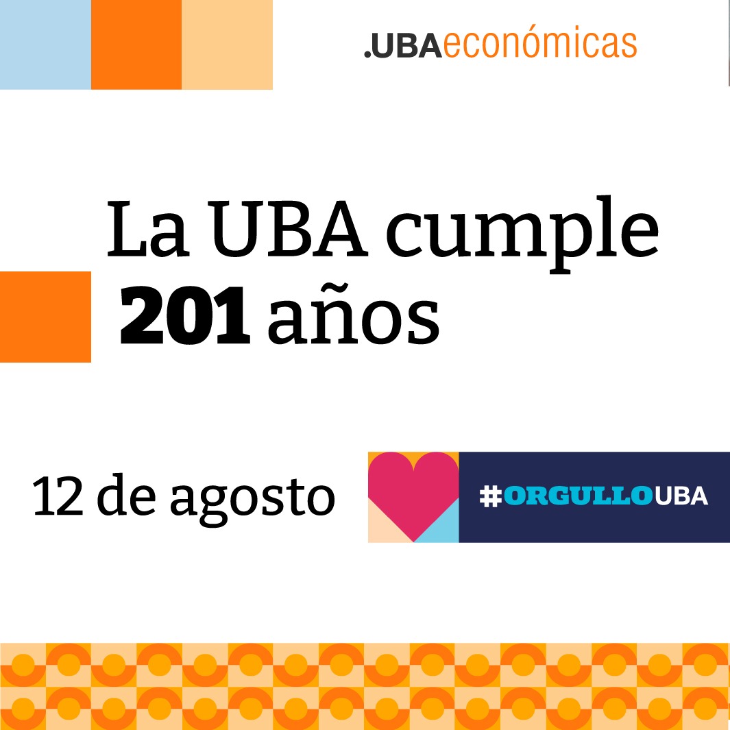 ¡FELICES 201 AÑOS, UBA! 

Sigamos construyendo una universidad pública, gratuita, masiva y de calidad.

#OrgulloUBA #fceuba #UniversidadPúblicaSiempre