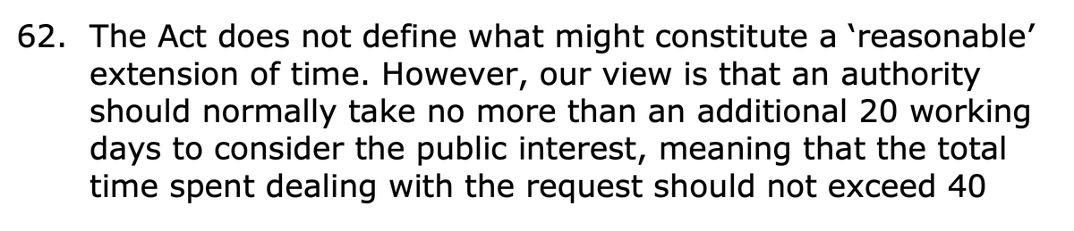 The @cabinetoffice says it needs another 20 days to decide whether it'll disclose the correspondence leading up to Lord Geidt's resignation. That would be 60 days in total - and puts it just after Boris Johnson steps down. And breaches the Information Commissioner's guidance.