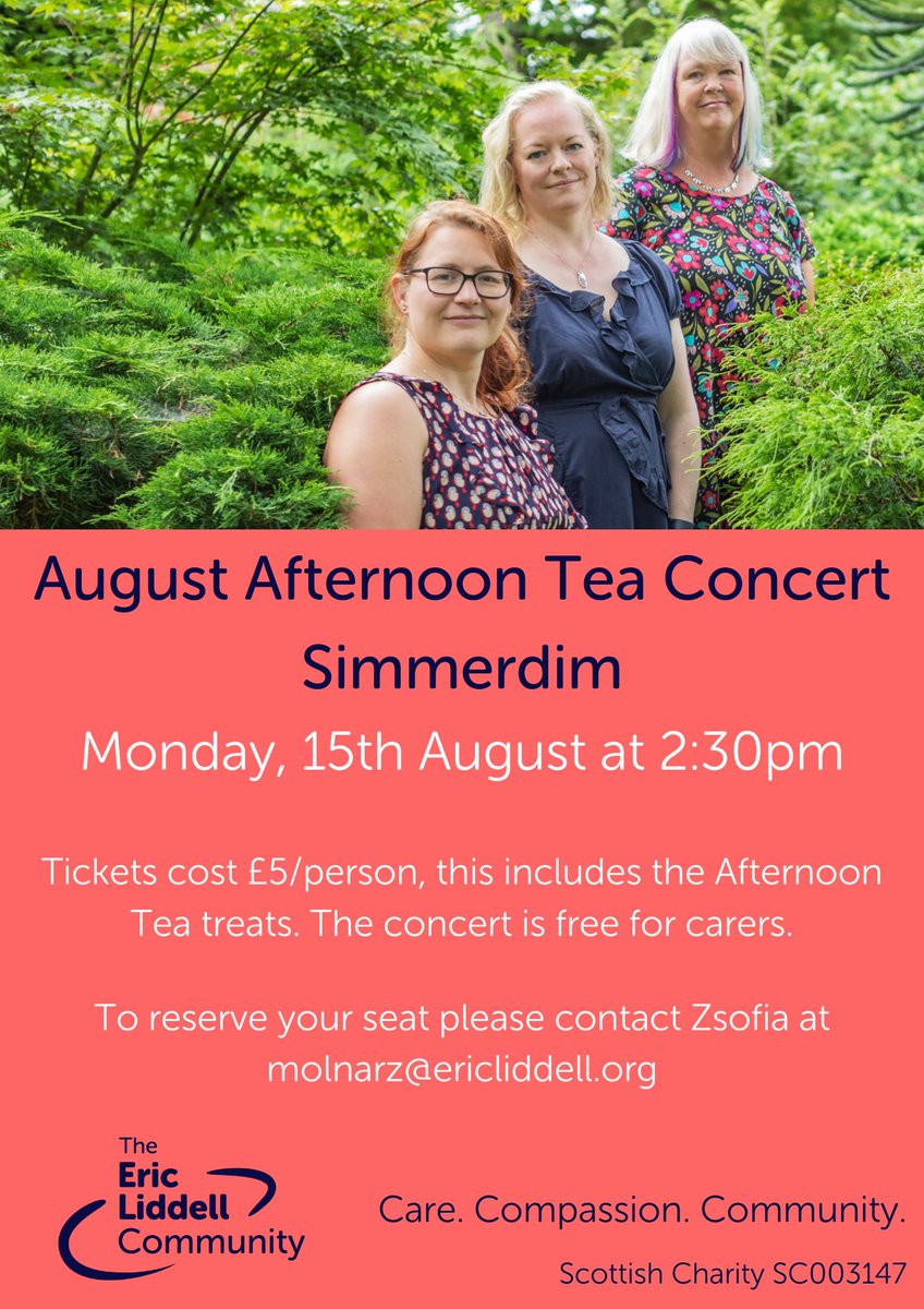Come along to our August Lunchtime Concert on Monday, 15th August 😊

Good music and lovely afternoon tea treats are guaranteed! 
We look forward to seeing you then. 

#August #AfternoonTeaConcert
