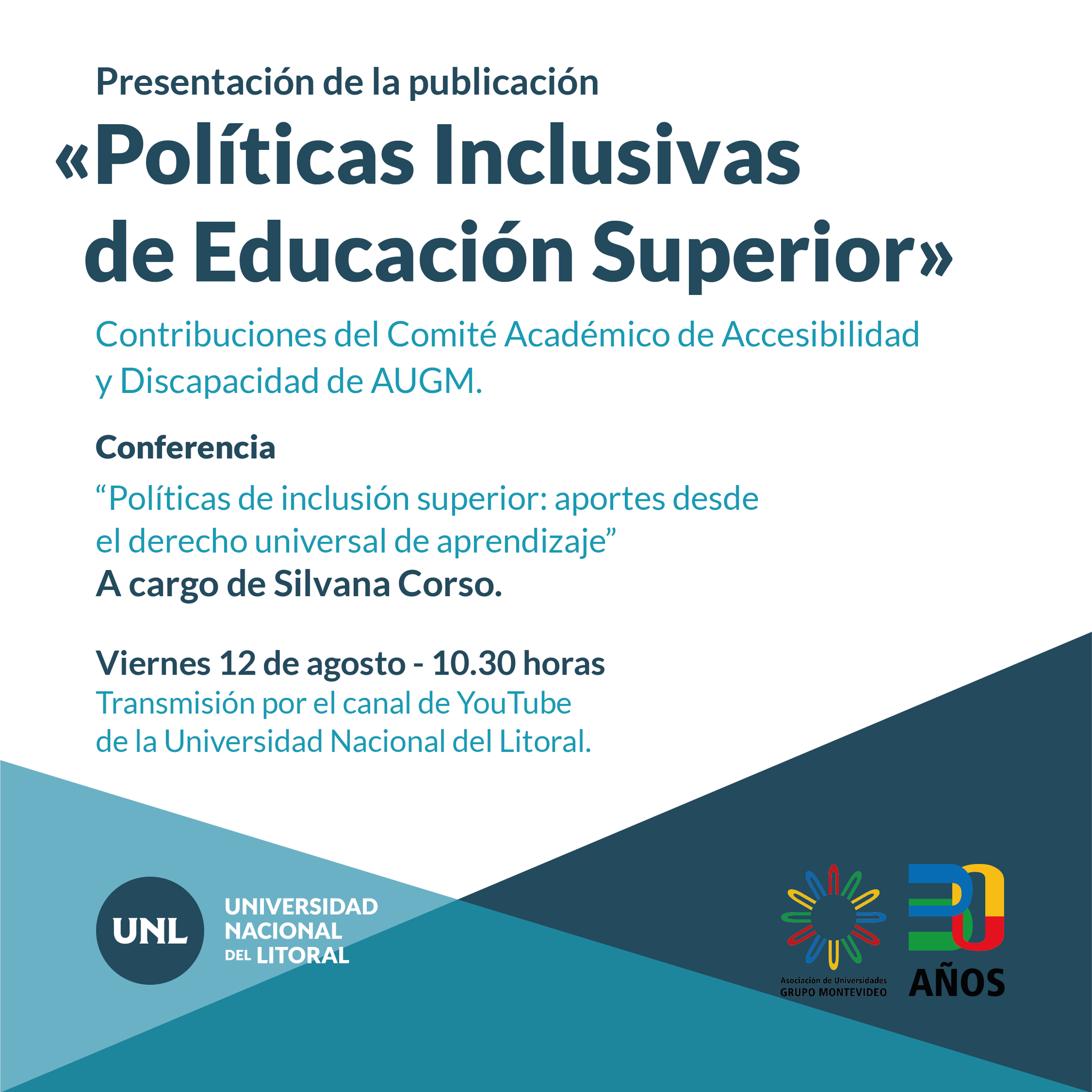 Asociación de Universidades Grupo Montevideo on Twitter: "📹#EnVivo | Estamos presentando el libro "“Políticas Inclusivas de Educación Superior: contribuciones del Comité Académico de Accesibilidad y Discapacidad de la Asociación de Universidades del