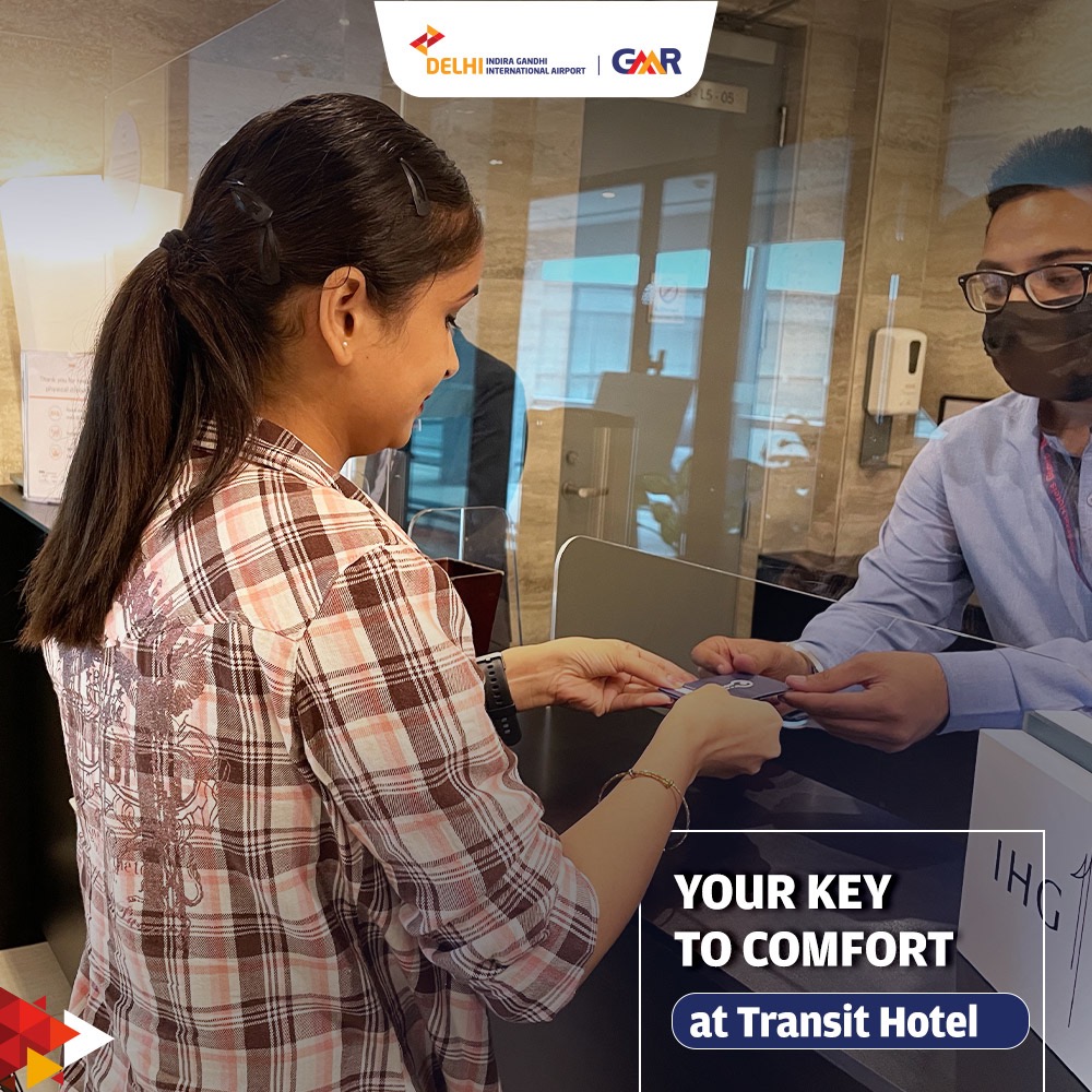 DelhiAirport's tweet photo. Are you looking for a cosy space to freshen up before your connecting flight? Step into the #TransitHotel by @Holiday_InnExp, conveniently located inside T3. Enjoy complimentary Breakfast, free Wi-Fi & much more.
Schedule your stay here: https://t.co/iyEaE3AGHn
#DelhiAirport https://t.co/KwamRhvyQt
