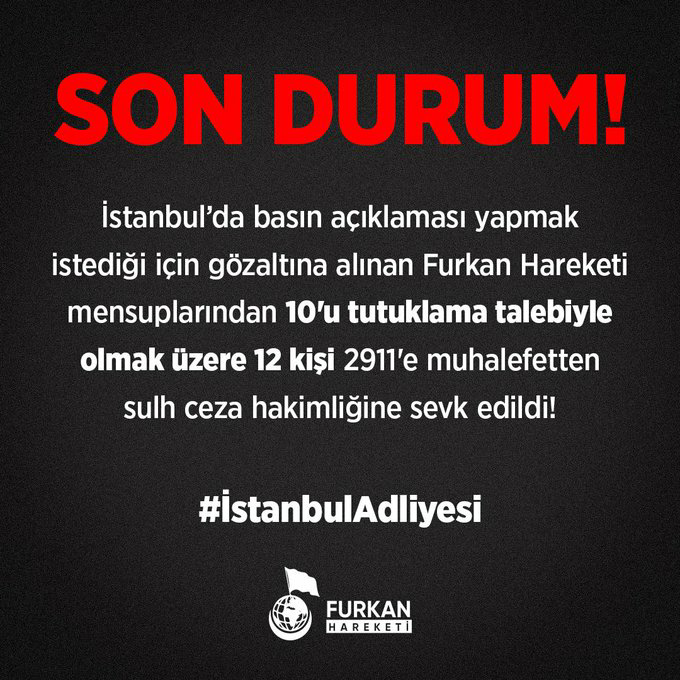 #İstanbulAdliyesi
İnsanların demokratik haklarını Gaspetmeyin !
Hukuka dönün.