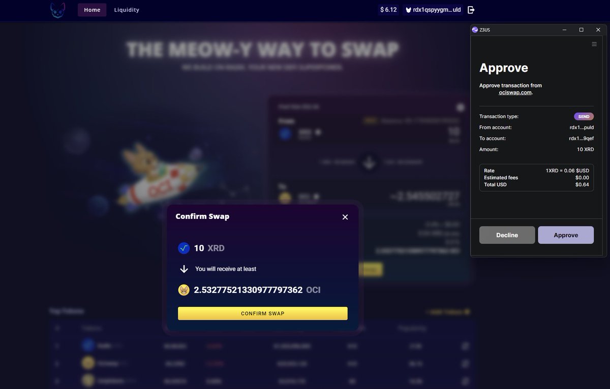 Ociswap - The Radix DEX tweet media