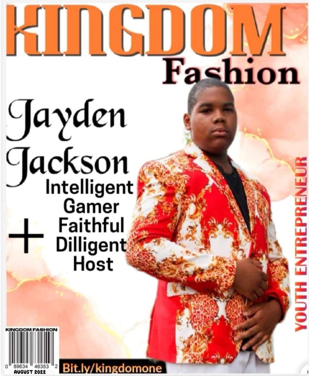 TownselRoberta's tweet photo. KINGDOM FASHION MAGAZINE 
CONGRATULATIONS TO OUR YOUNGEST YOUTH ENTREPRENEUR 
JAYDEN JACKSON 
FOR YOU ALL YOUR DIGITAL MEDIA STORIES 
CEO Roberta Townsel 
Bitily/kingdomone https://t.co/uUciD33qfy