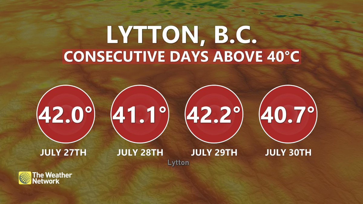 The Weather Network on Twitter "RT 50ShadesofVan A chance Lytton reaches 5 consecutive 40°C