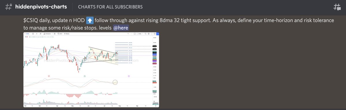 HiddenPivots's tweet image. $CSIQ daily ⬆️ decent continuation on volume off #HP $32.70 long trigger. 
#HPchartroom