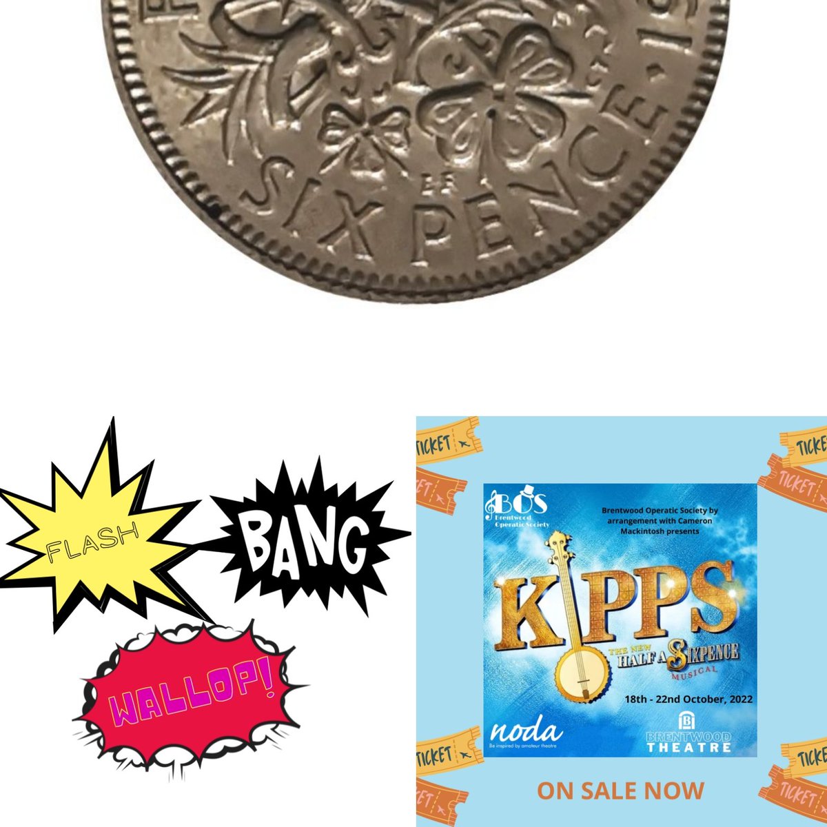 B_O_S's tweet photo. FLASH BANG WALLOP 

Tickets are on sale for our production of Kipps: The New Half a Sixpence Musical at @BrentwoodTheat this October.

https://t.co/lEZsbgewGh https://t.co/jFOIYWiDuz