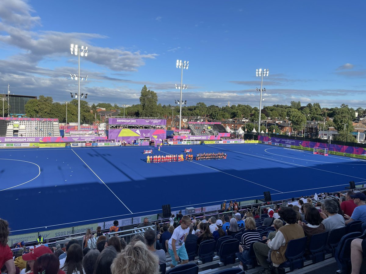 At the Commonwealth Games women’s hockey England v Canada. Fun to see <a href="/unibirmingham/">Uni of Birmingham</a> campus and our neighbourhood from a new perspective!