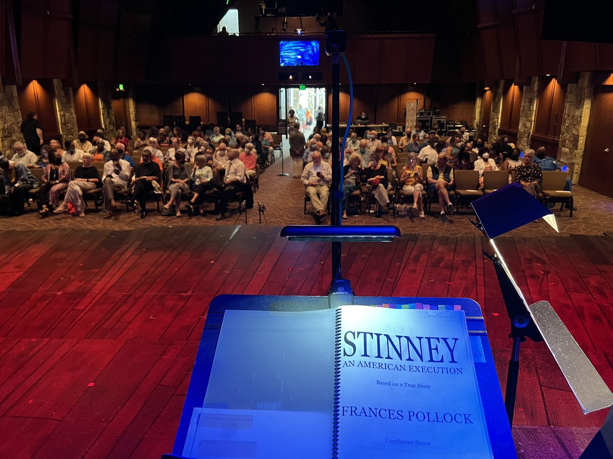 Conductor_BBII's tweet photo. My office for one last time this season! Thanks to my new friends & colleagues at Glow for trusting me to conduct this incredible work.
#Stinney #GlowLyricOpera #Opera #theatre #conductor #composer #blackconductor #maestro https://t.co/8APcX2FPUd