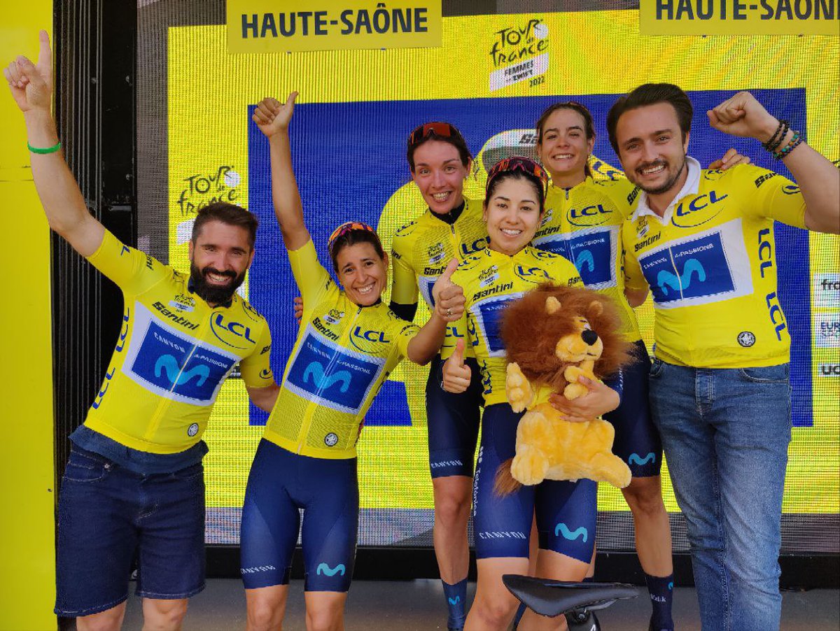 Biannic Aude (@audebiannic) on Twitter photo Quelle <a href="/LeTourFemmes/">Le Tour de France Femmes avec Zwift</a> 💥🇫🇷💛
MERCI <a href="/Movistar_Team/">Movistar Team</a> pour ces 8 jours !!! 🤩
Grande <a href="/AvVleuten/">Annemiek van Vleuten</a> 🔥🚀
Merci également au staff qui ne sont pas sur la photo et qui nous on permit de gagner ce beau maillot ☺️ Quelle <a href="/LeTourFemmes/">Le Tour de France Femmes avec Zwift</a> 💥🇫🇷💛
MERCI <a href="/Movistar_Team/">Movistar Team</a> pour ces 8 jours !!! 🤩
Grande <a href="/AvVleuten/">Annemiek van Vleuten</a> 🔥🚀
Merci également au staff qui ne sont pas sur la photo et qui nous on permit de gagner ce beau maillot ☺️