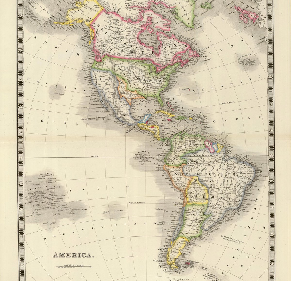 mapoteca_mx's tweet photo. América con #Texas, #Yucatán y la Gran #Colombia (1844).  

Coloridísimo mapa de nuestra América incluyendo dos países que hoy ya no existen: Yucatán y Texas. https://t.co/ZBkcdPZgt7