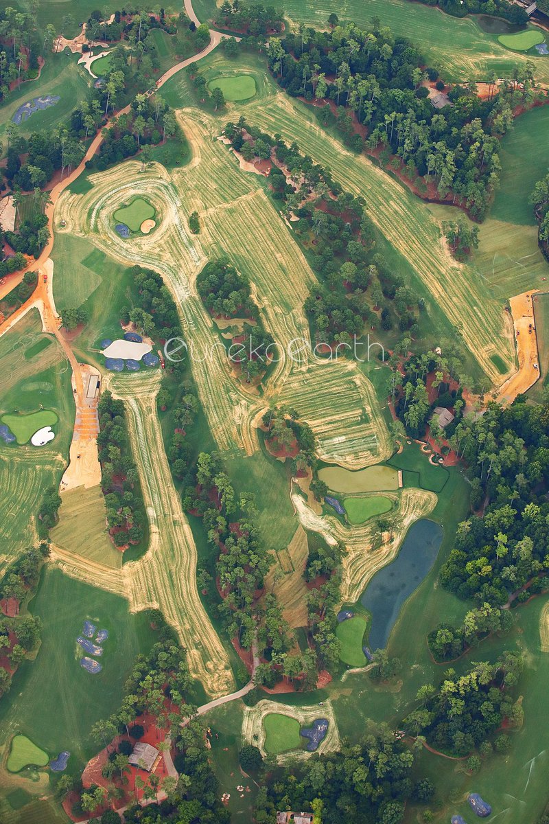 CaddieNetwork's tweet photo. Lots of reshaping going on at Augusta National right now 👀 (📸: @EurekaEarthPlus) https://t.co/VtHvTFuTie