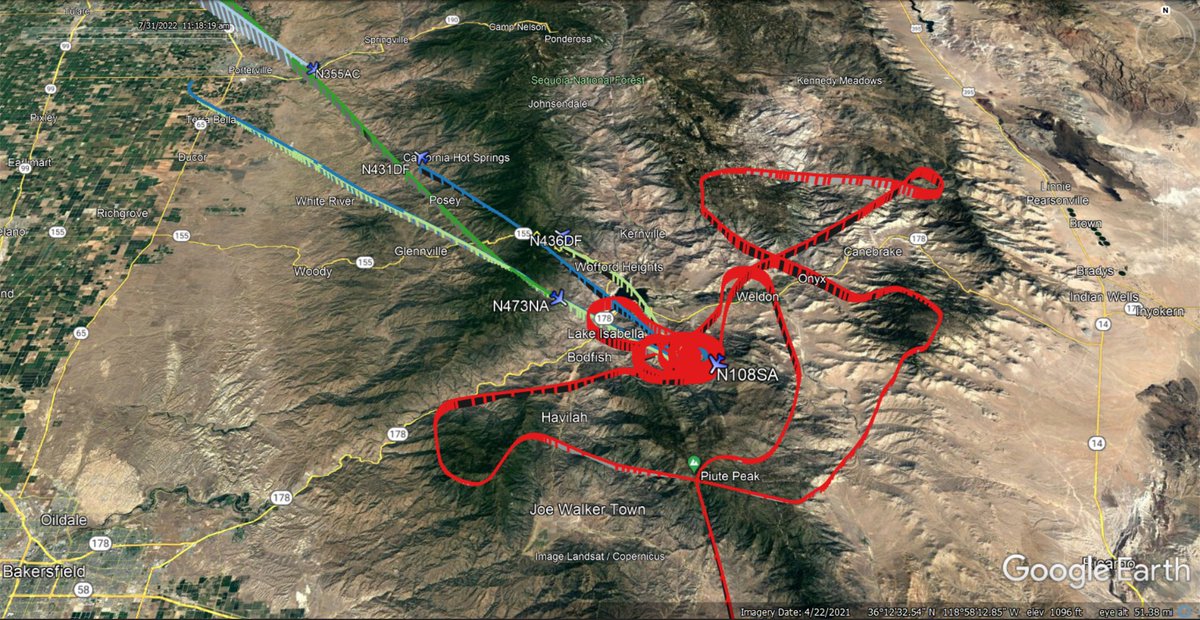 fire_feeds's tweet photo. Firefighting assets back up over the #MesaFire in #KernCounty, fire was last mapped at 222 acres last night
https://t.co/2QCSJ3ojQx
#CalFire
#T76 #N436DF
#T78 #N431DF
Jet West-Air Tactical Aircraft
#AIRATT52 #N108SA
Aero-Flite
#TNKR162 #N355AC
Neptune Aviation
#TNKR01 #N473NA https://t.co/nfZoT38kFK