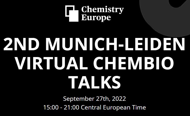 YoungSciNet's tweet photo. 2nd edition of the Munich-Leiden Virtual ChemBio Talks

📆 September 27, 2022 | 15:00 - 21:00 CET
💻 Virtual Event

📝 More info and registration: https://t.co/LuyZ1RkeHY https://t.co/LMYbHiDsrn