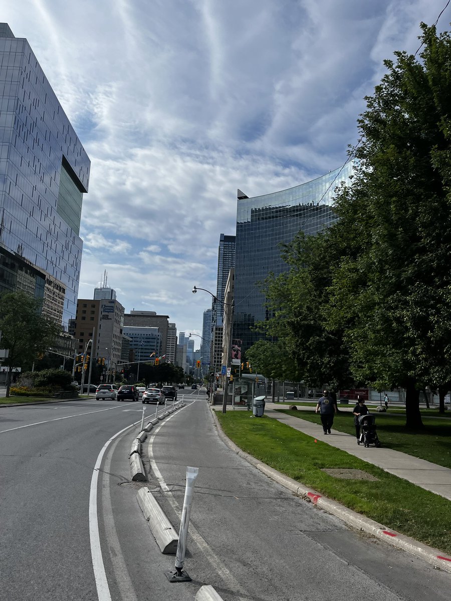 Simple protected bike lane. #Toronto