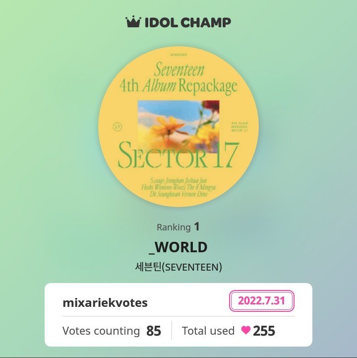 🎉 Congratulations, CARATS!
Done for #SEVENTEEN
#MixarieKVotesProofs