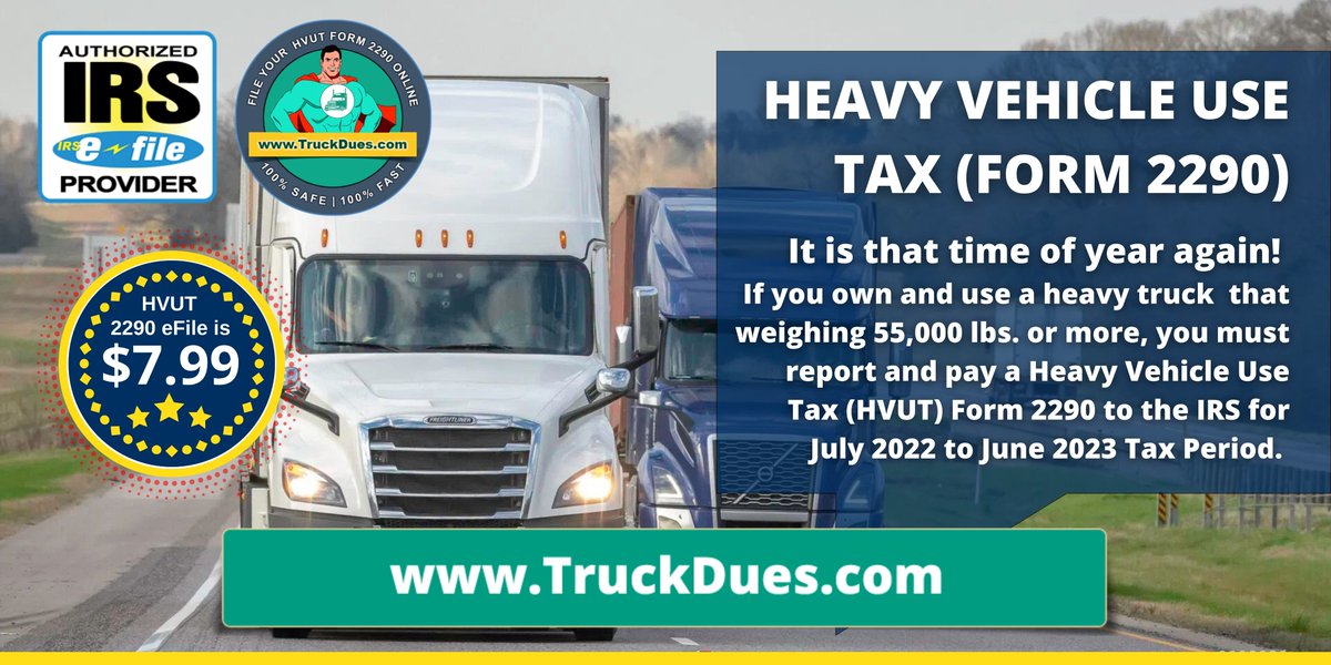 truckdues's tweet photo. @truckdues update: We're working all the weekends this July and August to help out Owner Operators, Truck Drivers, Small &amp; Medium Trucking Companies, Trucking Businesses and Truck Taxpayers to complete the #2290taxes online with the IRS for 2022 - 23 TY. #TruckTax2290 #TruckTaxes https://t.co/tNlleugRR0