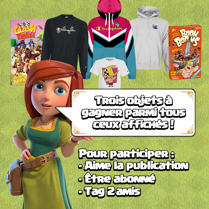 Elchiki_coc's tweet photo. 🎉 Des cadeaux à gagner : Des habits Clash of Clans, posters et céréales !

Pour participer:
✅ Abonnes-toi à @elchiki_coc
✅ Tag 1 ami
✅ Retweet cette publication

Regarde sur Instragram il y a aussi 3 autres cadeaux à gagner : Elchiki_yt https://t.co/LM1ou2VJTT