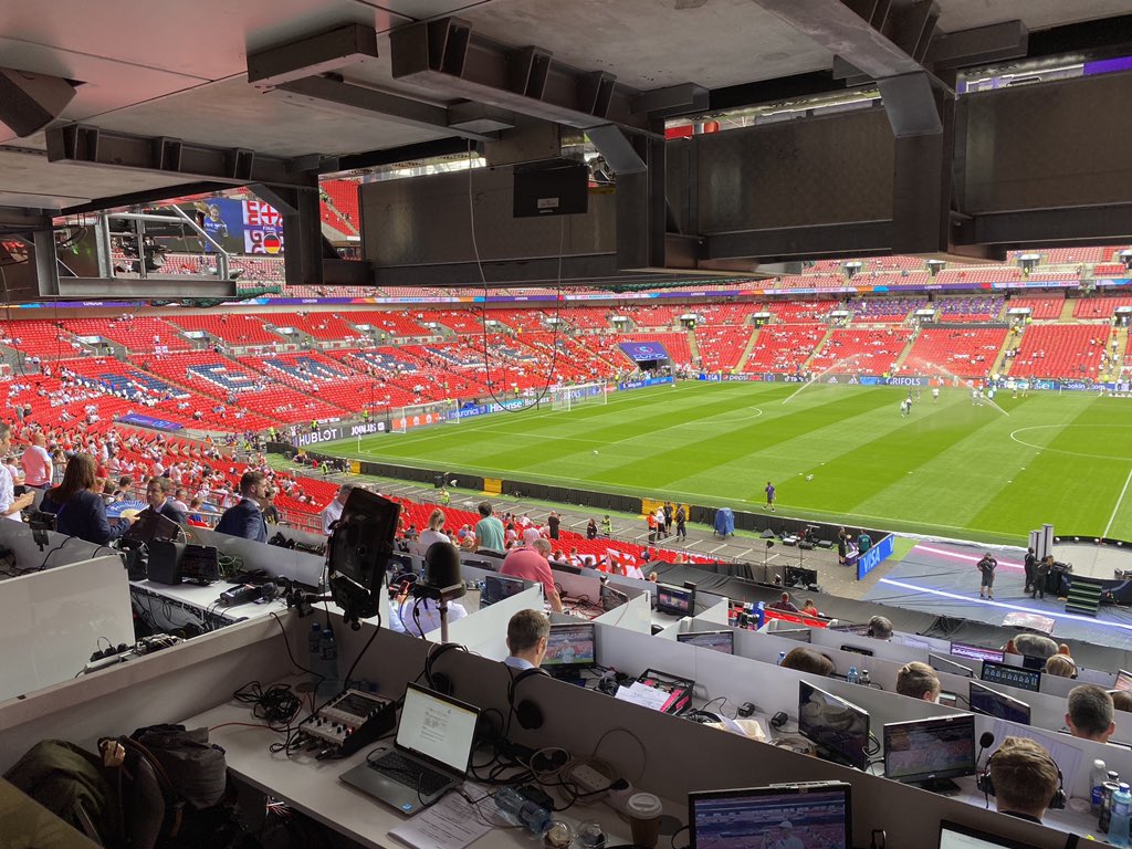 I’m at Wembley Stadium, one of the most iconic stadiums in soccer, calling the England vs Germany Euro final. And they call this work. 😍💃🏽