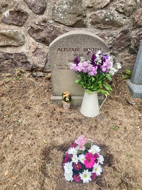 Yesterday we buried mum in the grave dad’s been in since 2013. Grass almost the same colour as the stone after the recent heatwave. Both parents gone before their time. Rest in peace, guys. x